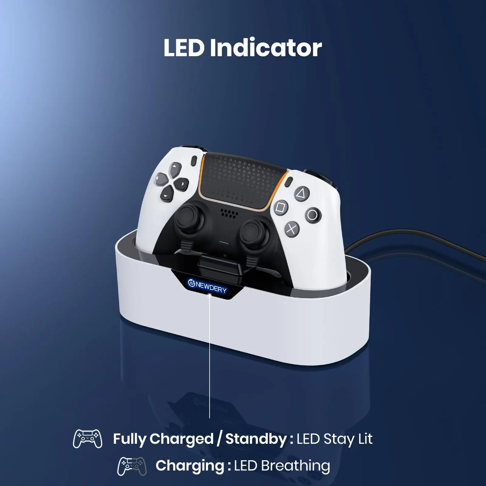 NEWDERY PS5 DualSense Controller Charging Dock - Image 5