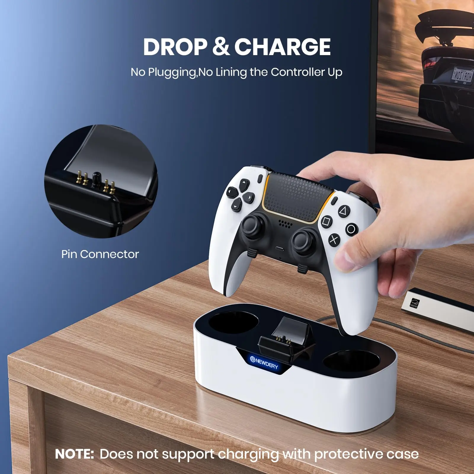 NEWDERY PS5 DualSense Controller Charging Dock - Image 3