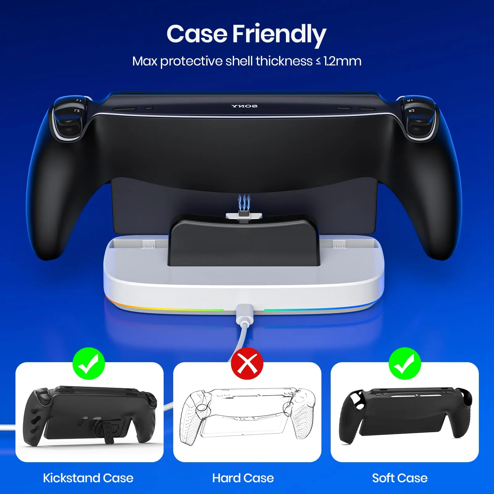 NEWDERY PS Portal Charging Dock with RGB Light - Image 5