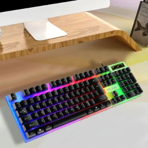 RGB Backlit Gaming Keyboard and Mouse Set, 104-Key Wired Combo - Thumbnail Image 2