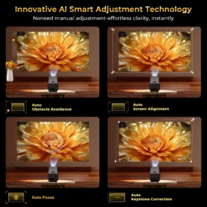 X7 AI Smart Projector, Android 14, 1080P, 1000 ANSI - Thumbnail Image 4
