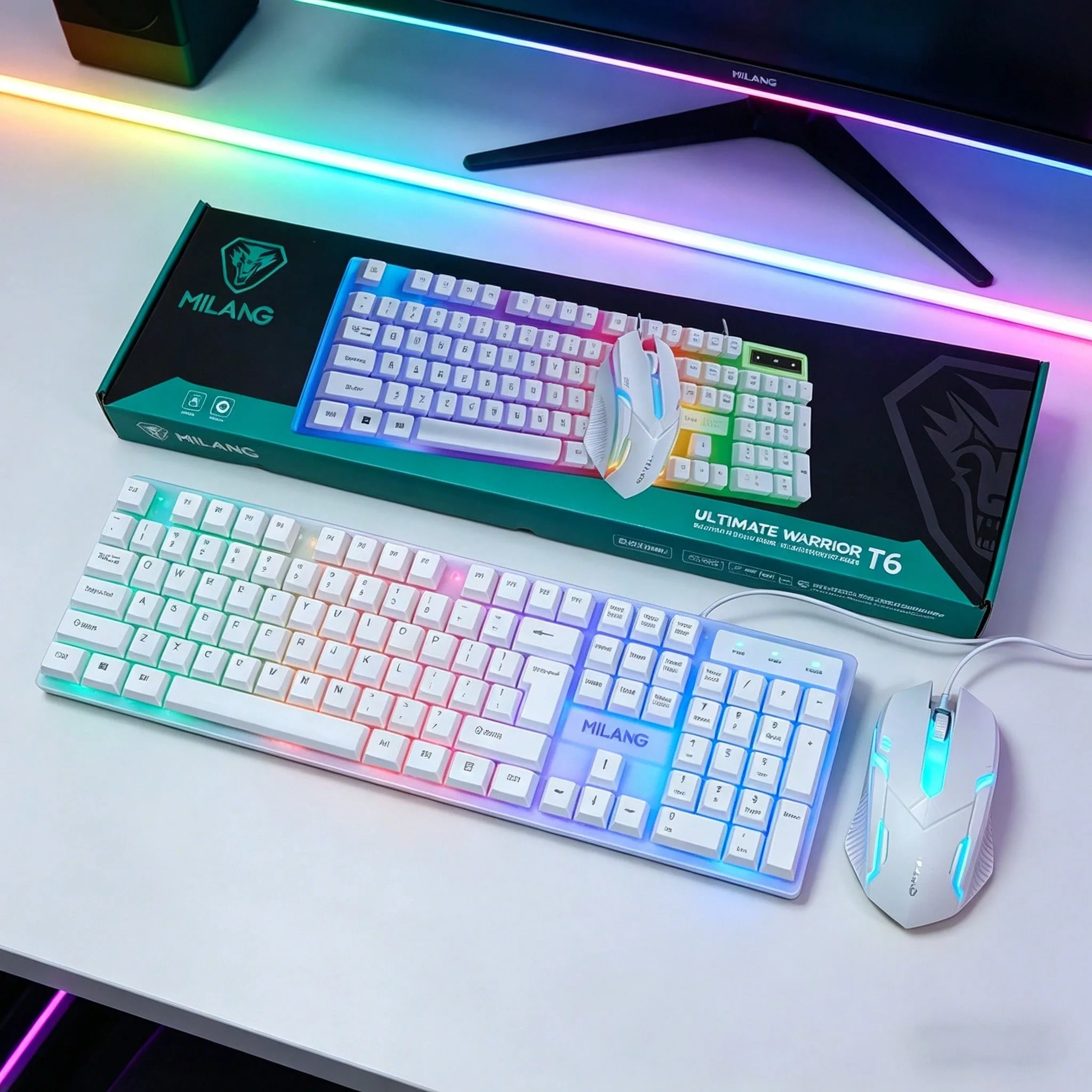 RGB Backlit Gaming Keyboard and Mouse Set, 104-Key Wired Combo - Image 4