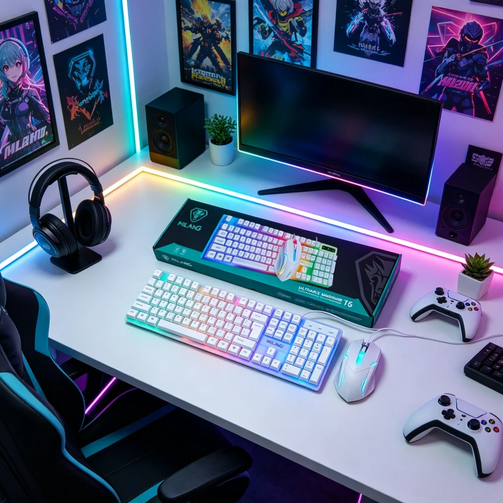 RGB Backlit Gaming Keyboard and Mouse Set, 104-Key Wired Combo - Image 3