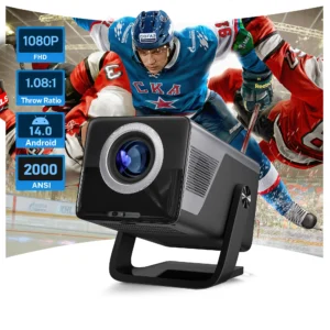 Lyncast X7 1080P Projector, 2000 ANSI, Android 14, Auto Focus