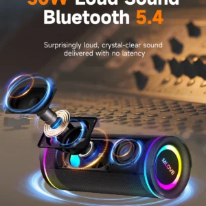MLOVE E80 Portable Bluetooth Speaker with RGB Lighting - Thumbnail Image 3