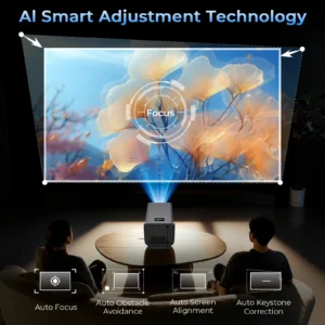 Lyncast X7 1080P Projector, 2000 ANSI, Android 14, Auto Focus - Thumbnail Image 4