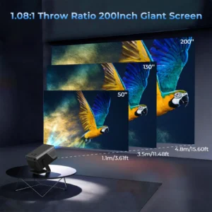 Lyncast X7 1080P Projector, 2000 ANSI, Android 14, Auto Focus - Thumbnail Image 5