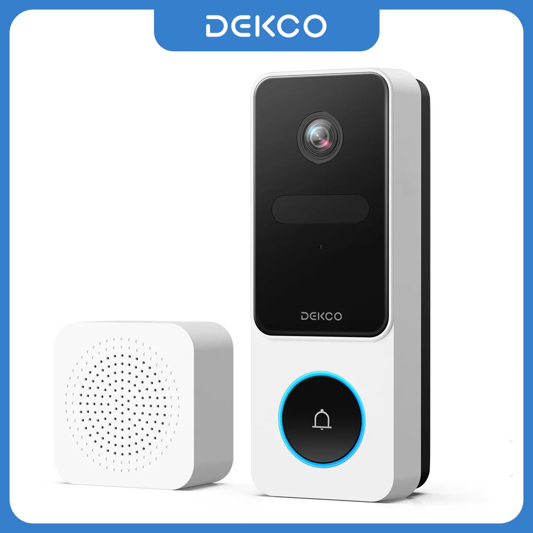 DEKCO 3MP Wireless Wi-Fi Video Doorbell with Chime - Image 1